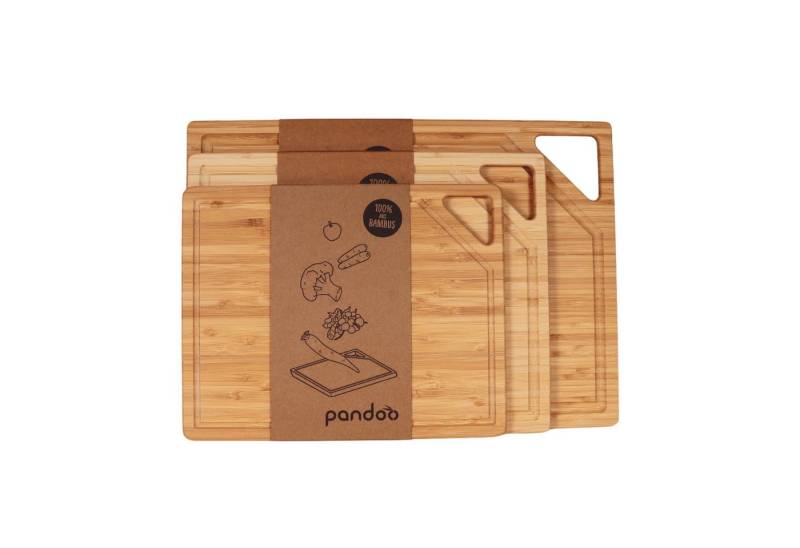 pandoo Schneidebrett Bambus Schneidebretter, 3er Set, (3-St) von pandoo