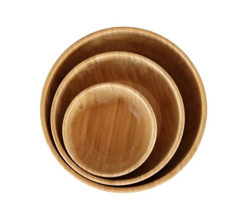 pandoo Schüssel Robuste Bambus Schüsseln, 3er Set, (3-tlg) von pandoo
