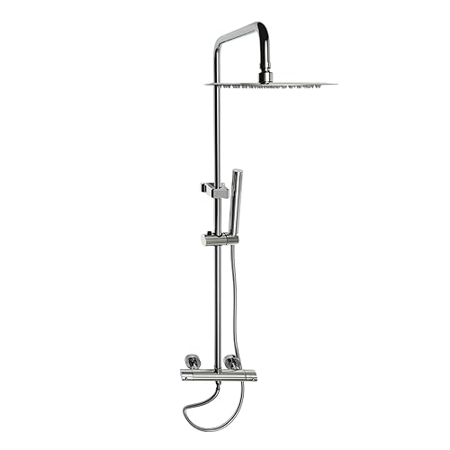 Duschsystem Regendusche mit Armatur Duschset Duscharmatur Komplettset Duschset Silber Edelstahl Wandmontage - Höhenverstellbare Dusche 20cm Durchmesser von panfudongk