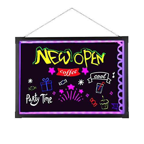 LED Schreibtafel Writing Board Werbetafel Tafel Neon Schreiber mit Fernbedienung Leuchtend Schreibtafel Werbetafel Display für Café Bar Restaurant Hochzeit 20x28 Zoll von panfudongk