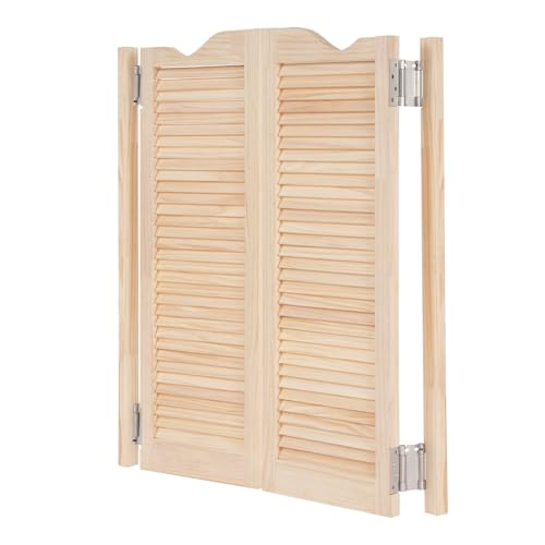 Schwingtür Holztür Pendeltür Raumtrenner Salon Tür Schwingtür Holz Holztüren innen Doppeltür Kiefernholz Innentür Landhausstil Wandmontage (Holz, 107 * 81cm) von panfudongk