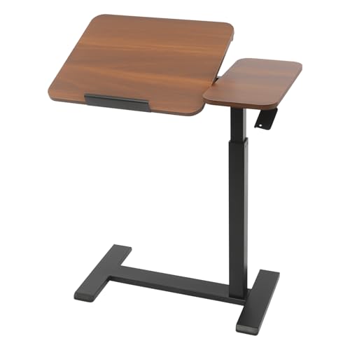 Stehpult Stehpulte Standing Desk Mobiler Schreibtisch Stehschreibtisch Rednerpult Laptoptisch verstellbare Höhe 66 cm bis 104 cm Neigungswinkel 0 Grad bis 60 Grad Tragfähigkeit 40 kg (Nussbaum) von panfudongk