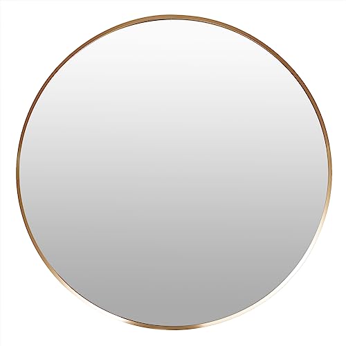 panfudongk 80cm Goldener Spiegel Rund Wandspiegel Runder Badezimmer Großer | Mirror Badspiegel Badezimmerspiegel | Magnetron Sputterbeschichtung | Aluminiumlegierung | Leichtgewicht von panfudongk