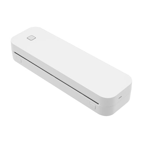 panfudongk Thermodrucker tragbarer Drucker Thermal Printer für Thermopapier Etikettendrucker kabelloser Drucker mit Bluetooth 2600mAh Akku 203dpi Druckgeschwindigkeit 10-15mm/s (Weiß) von panfudongk
