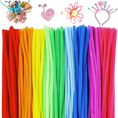 pangdapengpeng 200 Stück Pfeifenputzer, Pfeifenputzer zum Basteln,Pfeifenreiniger Bunt Biegeplüsch Chenilledraht für DIY-Kunst und Handwerksprojekte (Gemischte Farben) von pangdapengpeng