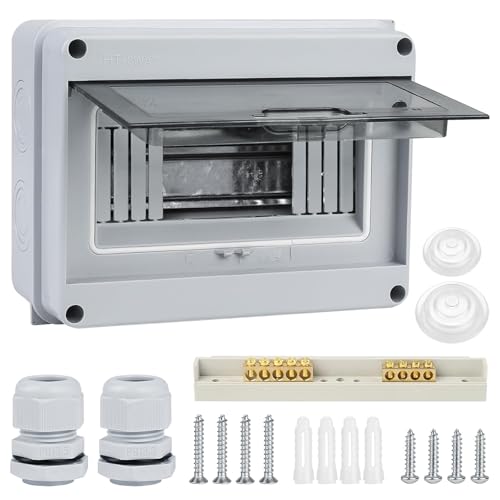 pangdapengpeng HT-8 Weg IP65 Sicherungskasten Aufputz, Verteilerkasten Aufputz 1-Reihig 8 Modulen, Kleinverteiler mit Messingklemmen für Nasse Umgebungen, GrüNfläChen, ParkpläTze, LadesäUlen pangdapengpeng HT-8 Weg IP65 Sicherungskasten Aufputz, Verteilerkasten Aufputz 1-Reihig 8 Modulen, Kleinverteiler mit Messingklemmen für Nasse Umgebungen, GrüNfläChen, ParkpläTze, LadesäUlen von pangdapengpeng