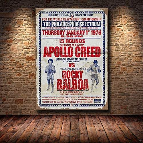 panggedeshoop Schwarz-Weiß Rocky Balboa Boxhandschuhe Bodybuilding Malerei Poster Drucke Wandkunst Motivationsbild 50X70Cm -Jz4926 von Suuyar