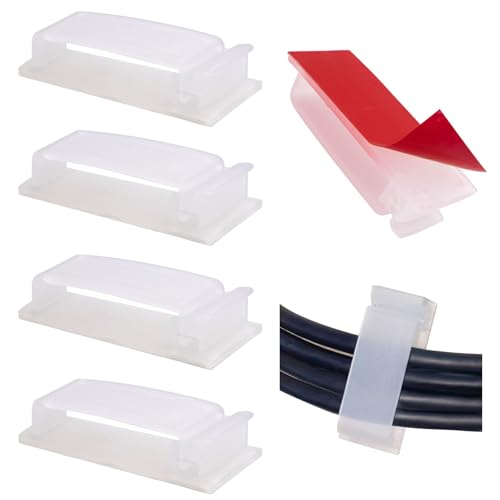 pangutheos 30 Stück Kabelhalter Selbstklebend, Schreibtisch Kabelmanagement, Kabelclips Selbstklebend für TV, PC, Laptop, Ethernet Kabel, Schreibtisch, Heim, Büro (Transparenz) Marke: pangutheos von pangutheos