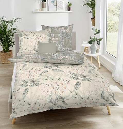 *** Kaeppel Mako-Satin Bettwäsche 135x200 80x80 mit Reißverschluss (Champagner) *** von panoptikum24