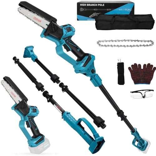 Akku Hochentaster Ast Kettensäge Profi-Astsäge für Makita 18V (ohne Akkus), 2 IN 1 Mini 6 zoll Kettensäge Teleskop Elektro teleskopsäge säge Astsäge handkettensäge akkusäge Arbeitshöhe bis 4,5m von panthem