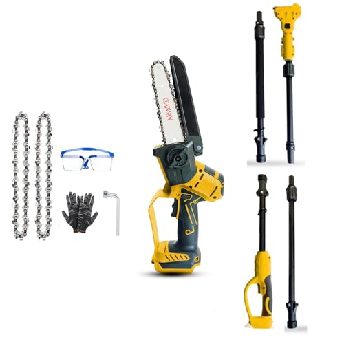 Akku Hochentaster Ast Profi-Astsäge kompatibel mit Dewalt 18V 20V (ohne Akkus), 2 IN 1 Mini 6 zoll Kettensäge Teleskop säge Elektro teleskopsäge Astsäge handkettensäge akkusäge Arbeitshöhe bis 4,5m von panthem