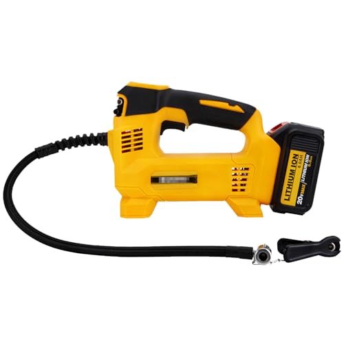 Akku Kompressor Kompatibel mit Dewalt 18V 20V, Tragbare Handheld Auto Akku-Kompressor Luftpumpe fahrradpumpe, Elektrische Luftkompressor für Autos, Motorräder, Fahrräder, Sportbälle (ohne Akku) von panthem