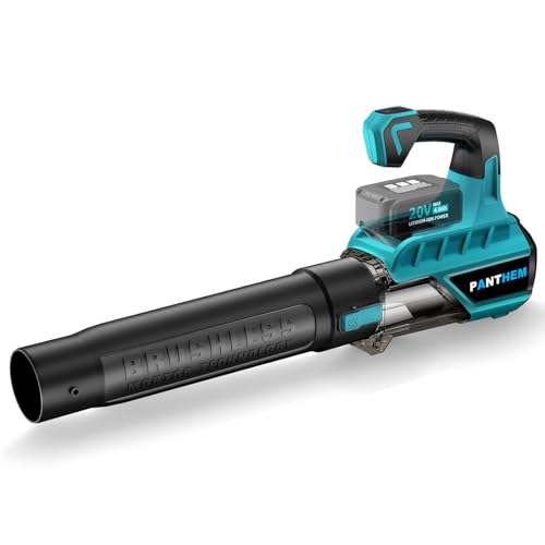 Akku Laubbläser bürstenloser kompatibel mit Makita 18V (ohne Akkus), Gebläse bläser Luftgebläse für Säubern im Außenbereich Rasenpflegeblatt Luftgeschwindigkeit 80m/s von panthem