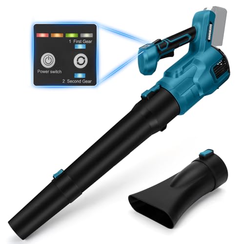 Akku Laubbläser kompatibel mit Makita 18V, bürstenloser Akku Gebläse bläser für Säubern im Außenbereich Rasenpflegeblatt Laubgebläse Akku für Terrassen Rasenpflege Laubblasen, ohne Akkus (MT) von panthem