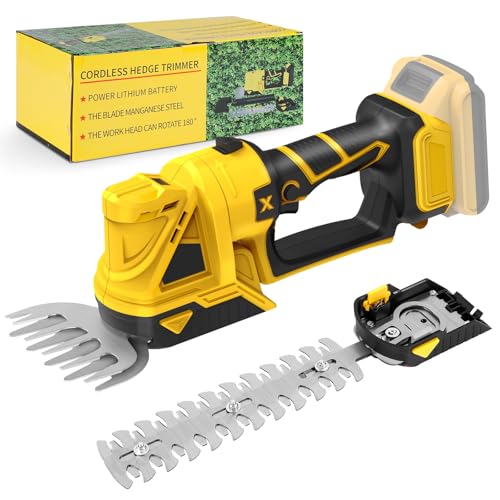 Grasschere Strauchschere Set kompatibel mit Dewalt 18V 20V, Akku gartenschere akku Heckenschere Handheld rasenschere Akku-Grasschere Strauchtrimmer Grasmesser Strauchscherenmesser (ohne Akku) von panthem