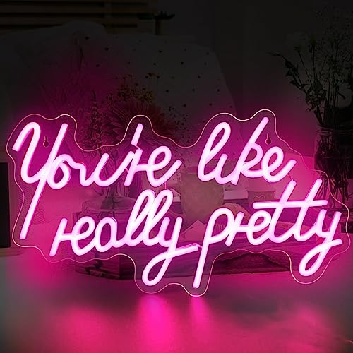 Neonschild Rosa, You are Like Really Pretty USB Neonlicht Party Leuchtreklame Zeichen wird Wand Neon Schild Leuchtreklamen für Wanddekoration Geburtstag, Hochzeit, Schlafzimmer Wohnzimmer von panthem