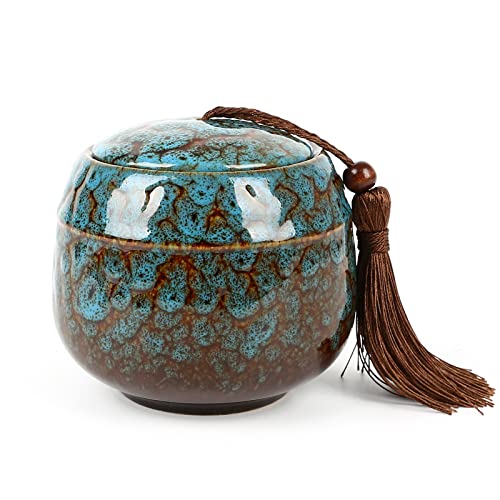panthem Kleine Urne für Hund und Katze, Mini Urne für Menschen Asche, Tierurnen Tier Urnen für Haustier Hunde Katzen, Mini Andenken Urne für Asche von Haustiere Bestattungen (Blau, 500 ML) von panthem