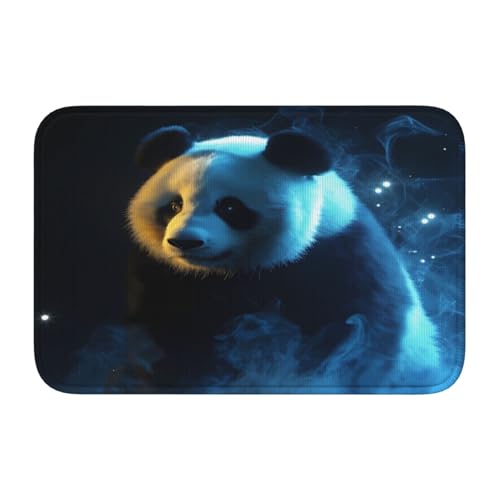 Badvorleger mit niedlichem Panda-Motiv, rutschfest, 60 x 40 cm, Schwarz von panverix