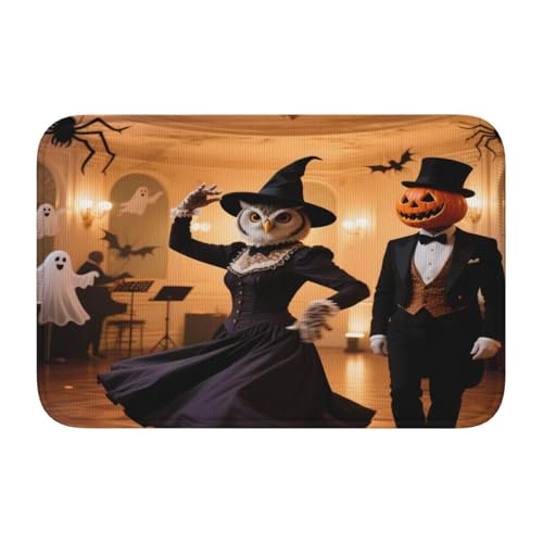 Halloween-Badematte, Motiv: Tänzerin, Eule, rutschfest, für Heimdekoration, 60 x 40 cm Halloween-Badematte, Motiv: Tänzerin, Eule, rutschfest, für Heimdekoration, 60 x 40 cm von panverix