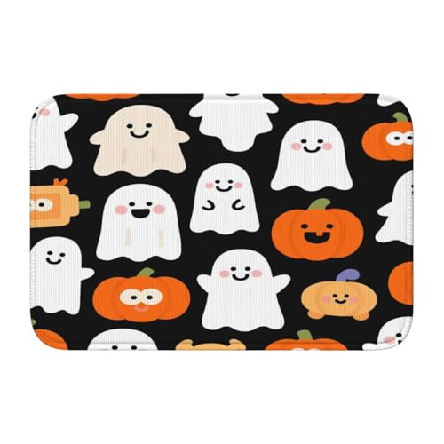 Halloween-Badezimmermatte mit Kürbismuster, rutschfest, Badematten für Waschbecken, 60 x 40 cm Halloween-Badezimmermatte mit Kürbismuster, rutschfest, Badematten für Waschbecken, 60 x 40 cm von panverix