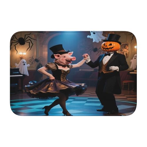 Halloween-Badezimmerteppich, Motiv: Tänzerin, Schwein, rutschfest, 50 x 40 cm von panverix