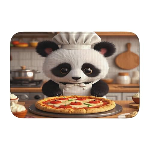 Niedlicher Panda-Koch-Badezimmerteppich, rutschfest, 50 x 40 cm von panverix