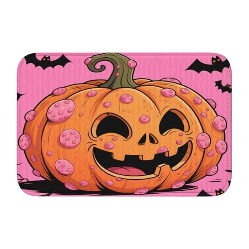 panverix Badematte mit Cartoon-Motiv, gepunkteter Kürbis, Halloween-Badematte, rutschfest, Badezimmerteppich für Boden, 60 x 40 cm von panverix