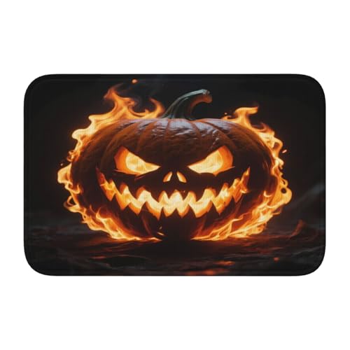panverix Halloween-Badematte, Motiv: Flamme und Kürbis, rutschfest, für Waschküche, 60 x 40 cm panverix Halloween-Badematte, Motiv: Flamme und Kürbis, rutschfest, für Waschküche, 60 x 40 cm von panverix