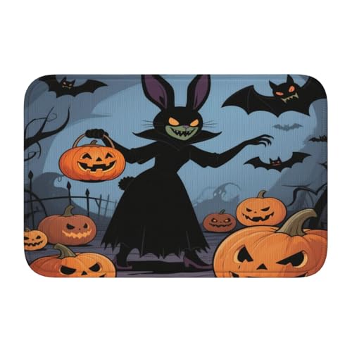 panverix Halloween-Badematte, Motiv: Kaninchen, Kürbis, rutschfest, für Waschbecken, 60 x 40 cm panverix Halloween-Badematte, Motiv: Kaninchen, Kürbis, rutschfest, für Waschbecken, 60 x 40 cm von panverix