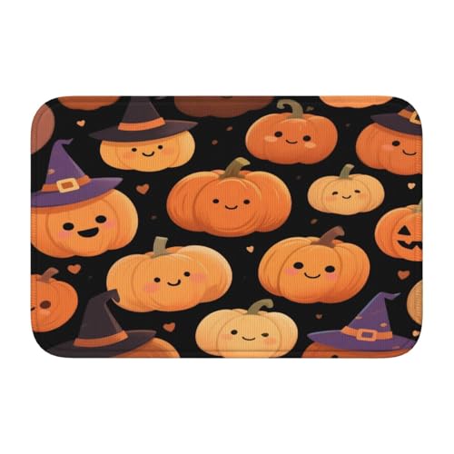 panverix Halloween-Badematte mit niedlichem Kürbisgesicht, rutschfeste Badematte für Heimdekoration, 60 x 40 cm von panverix