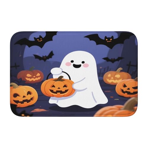 panverix Halloween-Badezimmermatte, Motiv: Kürbis und Vogel, rutschfest, 50 x 40 cm panverix Halloween-Badezimmermatte, Motiv: Kürbis und Vogel, rutschfest, 50 x 40 cm von panverix