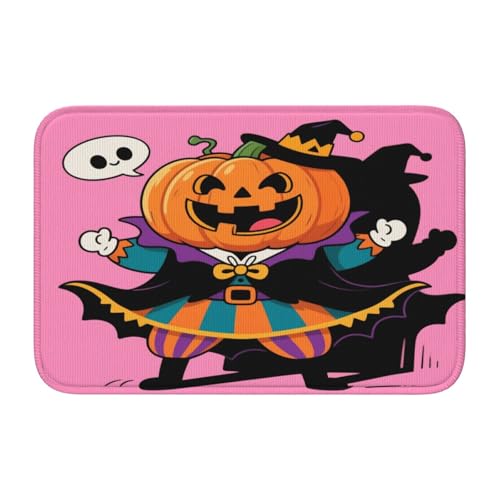 panverix Halloween-Badezimmermatte mit niedlichem Kürbis, rutschfest, 50 x 40 cm von panverix