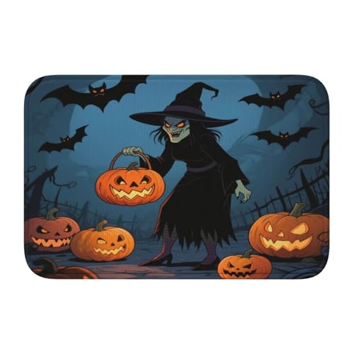 panverix Kürbis-Dame Halloween-Badezimmermatten, rutschfester Badteppich für Boden, 60 x 40 cm panverix Kürbis-Dame Halloween-Badezimmermatten, rutschfester Badteppich für Boden, 60 x 40 cm von panverix