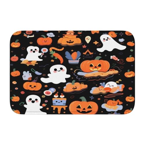 panverix Niedlicher Kürbis-Badezimmerteppich, Halloween-Badezimmerteppich, rutschfest, 50 x 40 cm panverix Niedlicher Kürbis-Badezimmerteppich, Halloween-Badezimmerteppich, rutschfest, 50 x 40 cm von panverix
