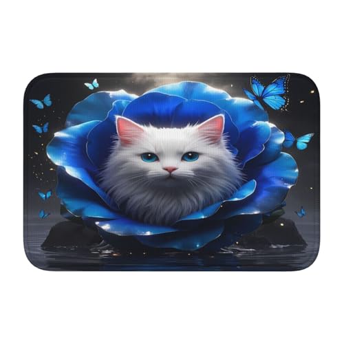 panverix Rutschfeste Badematte mit Katzenrosen, für Waschbecken, 60 x 40 cm von panverix