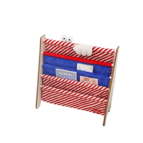 papahug Bücherregal aus Holz mit Schlingengestell für Kinder – leicht erreichbare Haushaltsaufbewahrung aus gestreiftem Plüsch mit kleinem Monster für Zeitschriften oder Malbücher papahug Bücherregal aus Holz mit Schlingengestell für Kinder – leicht erreichbare Haushaltsaufbewahrung aus gestreiftem Plüsch mit kleinem Monster für Zeitschriften oder Malbücher von papahug