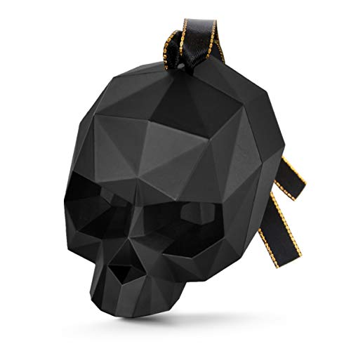 Totenkopf Skull Dekoration Halloween Schädel Ornament zum Aufhängen geometrisch schwarz 8cm Baumschmuck Fenster Deko (1) von papapanda