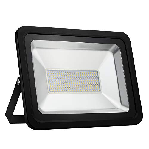 papasbox 200W LED Strahler, 20000LM Außenstrahler Flutlicht, 3000K Warmweiß Fluter, IP65 Wasserdicht Außenleuchte Flutlichtstrahler Wandstrahler Scheinwerfer für Garage, Garten,Sportplatz von papasbox