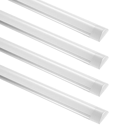 papasbox 4 Pack LED Leuchtstoffröhre Leuchtröhre Feuchtraumleuchte 20W LED Deckenleuchte Röhre, 60cm Ultraslim Tube Röhre, Warmweiß 3200K, 2400LM Lineare Lichtleiste Lampe für Werkstattleuchte Garage von papasbox