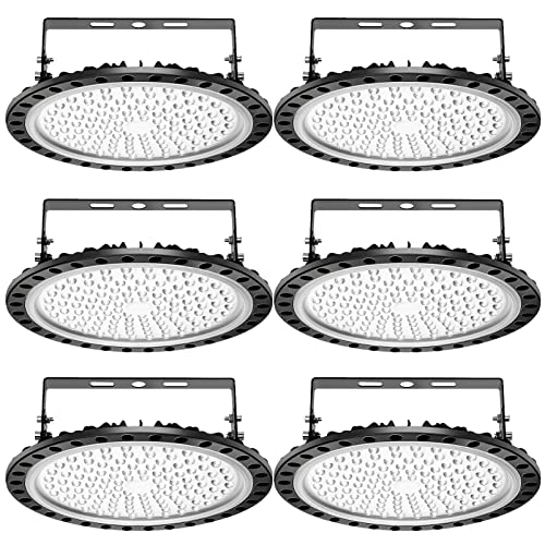 papasbox 6 Pack 500W LED UFO Industrielampe Hallenstrahler, LED Hallenleuchte Industrial Strahler Kronleuchter Werkstattlampe Hallenbeleuchtung, Kaltweiß 6000-6500K, Abstrahlwinkel 120° von papasbox