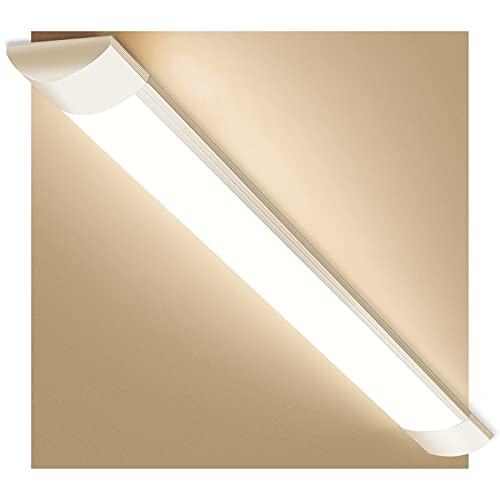 20W LED Feuchtraumleuchte Kellerlampe Leuchtstofflampe Deckenleuchte Röhre 60cm 2400LM Leuchtröhre 3200K Warmweiß Wannenleuchte Lichtleiste Leuchtstoffröhre für Badzimmer Wohnzimmer Werkstatt Keller von papasbox