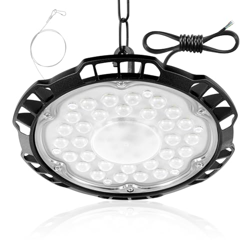 papasbox 150W LED Werkstatt Deckenleuchte Werkstattleuchte Kaltweiß IP65 Wasserdicht Deckenstrahler | Werkstattlampe LED Hallenbeleuchtung Hallenstrahler Industrielampe von papasbox