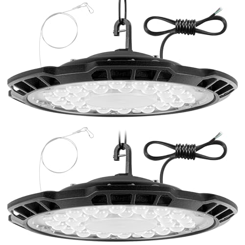 papasbox 2 Stück 150W LED Werkstatt Deckenleuchte Werkstattleuchte Kaltweiß IP65 Wasserdicht Deckenstrahler | Werkstattlampe LED Hallenbeleuchtung Hallenstrahler Industrielampe von papasbox