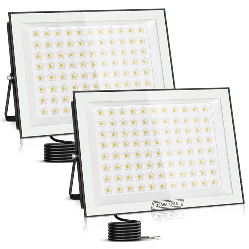 papasbox 2 Stück 300W LED Strahler Außen | Scheinwerfer 6500K Kaltweiß 30000LM Außenstrahler IP66 Wasserdicht Fluter für den Außenbereich Garten Garage Hof papasbox 2 Stück 300W LED Strahler Außen | Scheinwerfer 6500K Kaltweiß 30000LM Außenstrahler IP66 Wasserdicht Fluter für den Außenbereich Garten Garage Hof von papasbox