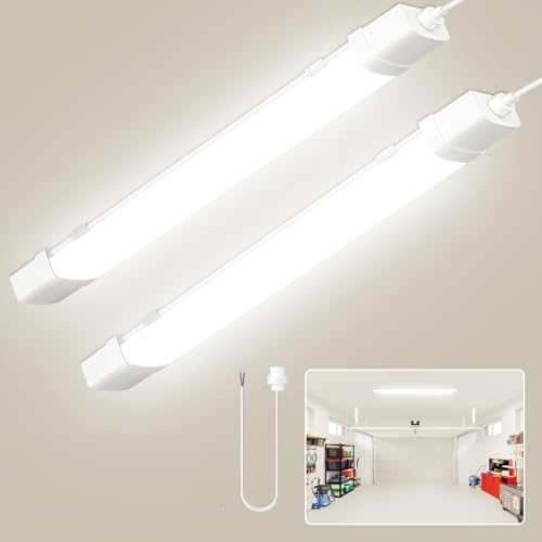 papasbox 2 Stück LED Feuchtraumleuchte 120cm mit Bewegungsmelder | Leuchtstoffröhre 40W Röhre Werkstatt Deckenleuchte Lampe | IP65 Wasserdicht 4500K Neutralweiß Leuchtstofflampe von papasbox