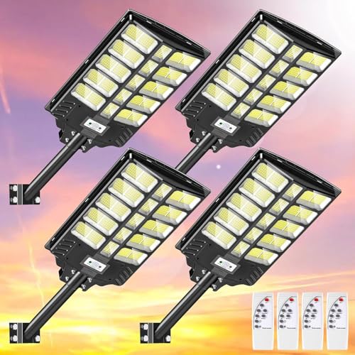papasbox 4 Stück 1200W LED Solar Straßenlaterne mit Fernbedienung | Straßenlampe 6500K Solarbetriebene mit Bewegungsmelder | Außen Wegeleuchte im Freien Straßenleuchte papasbox 4 Stück 1200W LED Solar Straßenlaterne mit Fernbedienung | Straßenlampe 6500K Solarbetriebene mit Bewegungsmelder | Außen Wegeleuchte im Freien Straßenleuchte von papasbox