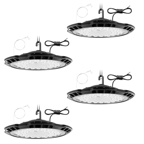 papasbox 4 Stück 150W LED Werkstatt Deckenleuchte Werkstattleuchte Kaltweiß IP65 Wasserdicht Deckenstrahler | Werkstattlampe LED Hallenbeleuchtung Hallenstrahler Industrielampe von papasbox