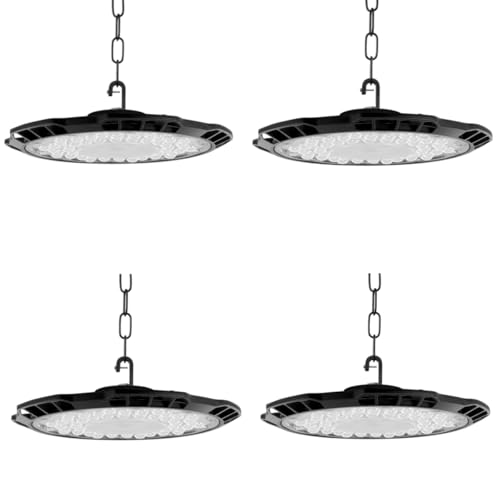 papasbox 4 Stück 200W LED Werkstatt Deckenleuchte Werkstattleuchte Kaltweiß IP65 Wasserdicht Deckenstrahler | Werkstattlampe LED Hallenbeleuchtung Hallenstrahler Industrielampe von papasbox