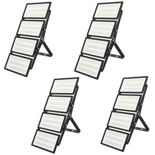 papasbox 4 Stück 400W LED Strahler Flutlichter Außen | Scheinwerfer Außenstrahler 6500K Kaltweiß IP66 Wasserdicht | LED Fluter für Garten Garage Sportplatz von papasbox