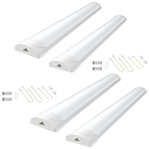 papasbox 4 Stück LED Leuchtstoffröhre 115cm | Feuchtraumleuchte Röhre 40W LED Deckenleuchte Lampe | 4500K Neutralweiß Leuchtstofflampe für Keller Werkstatt Garage Küche von papasbox